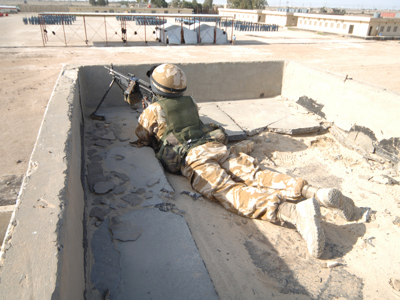 Soldier on the lookout