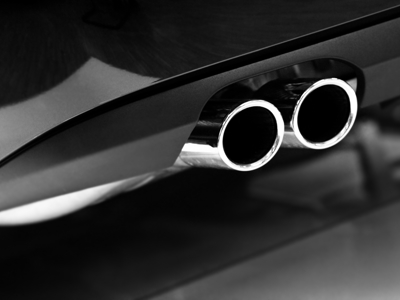 Shiny exhaust pipes