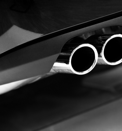 Shiny exhaust pipes